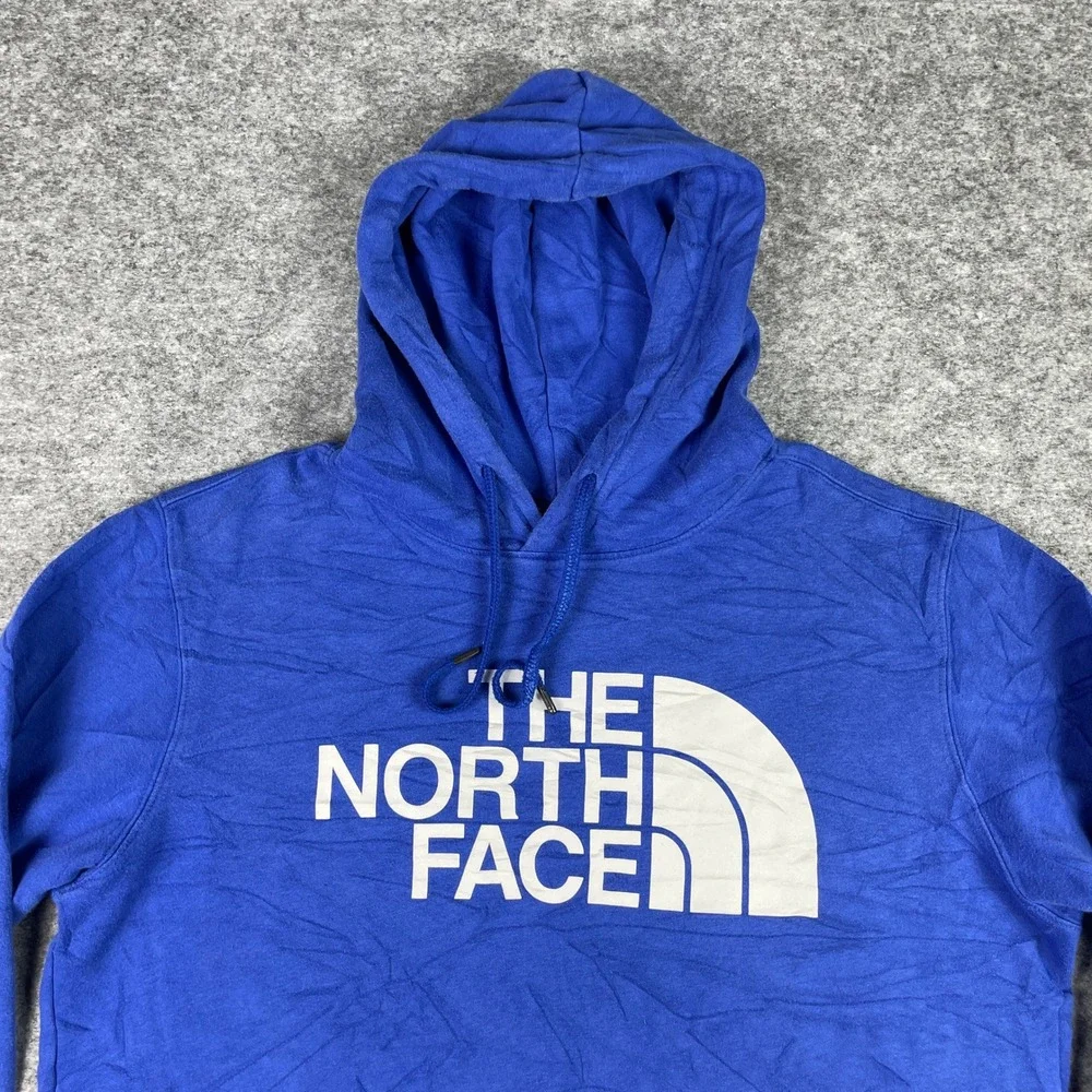 The North Face Hoodie Mens M Blue Half Dome Pullover Fleece Sweatshirt Outdoor